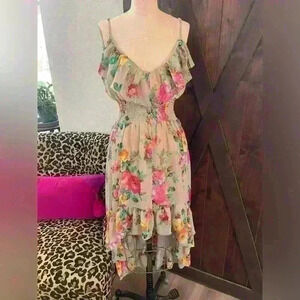 HeartSoul Ruffled high low Hem cabbage rose print size X-Large